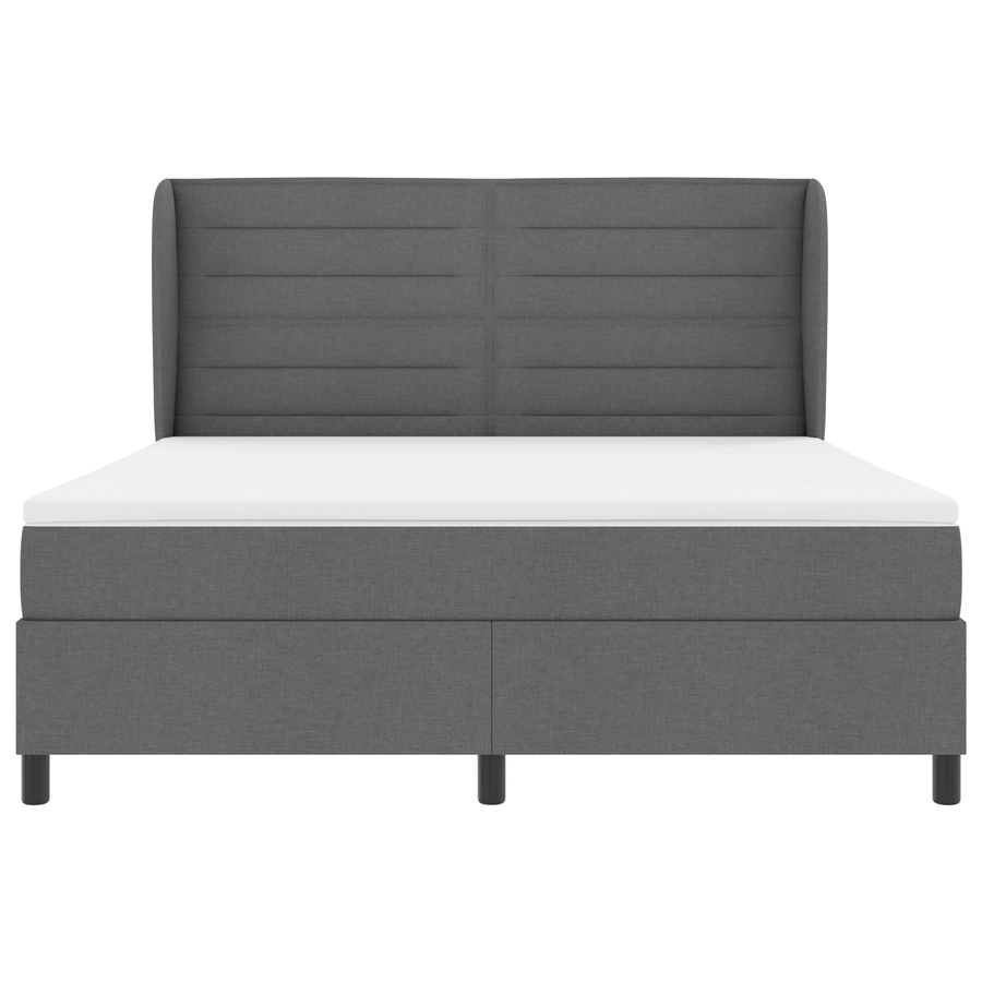 Boxspringbed met matras stof donkergrijs 180x200 cm