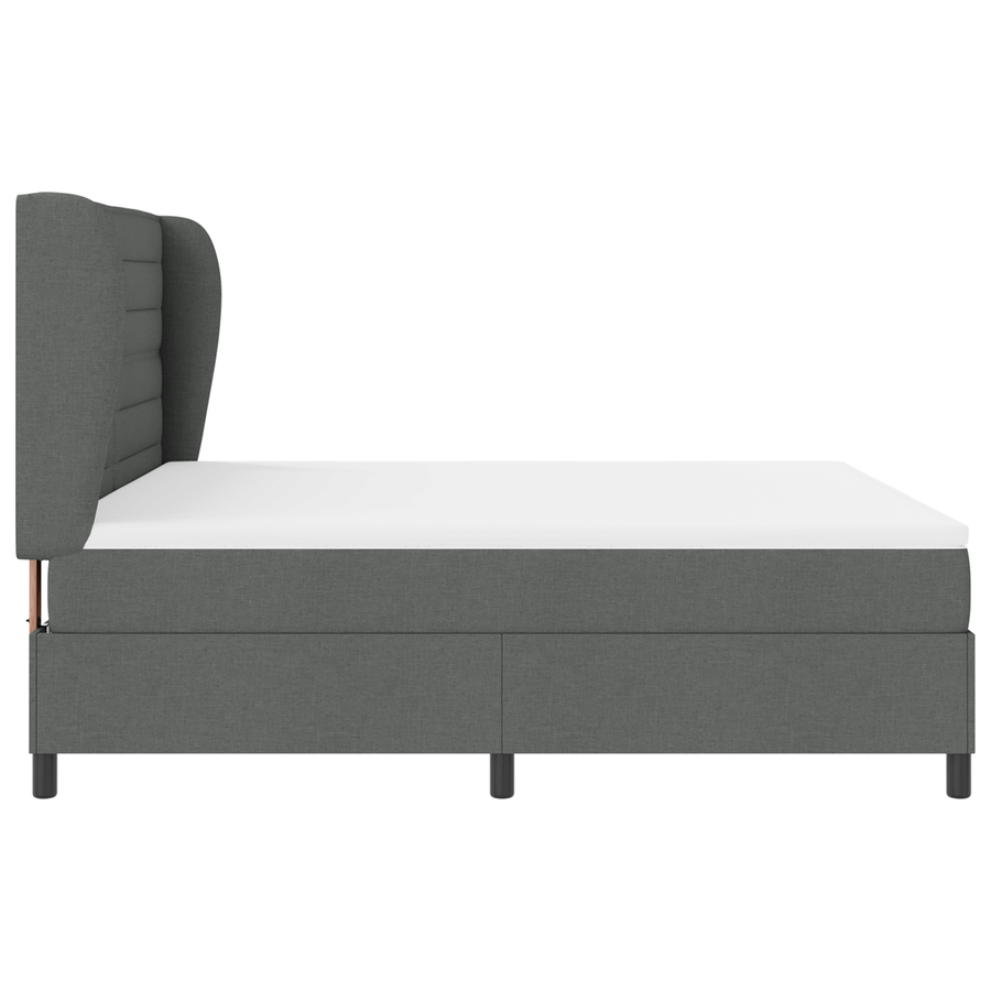 Boxspringbed met matras stof donkergrijs 180x200 cm