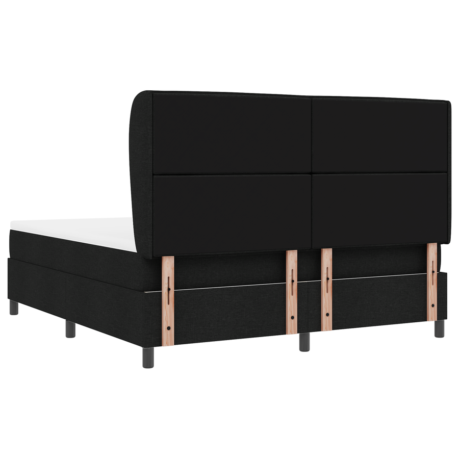 Boxspringbed met matras stof zwart 180x200 cm