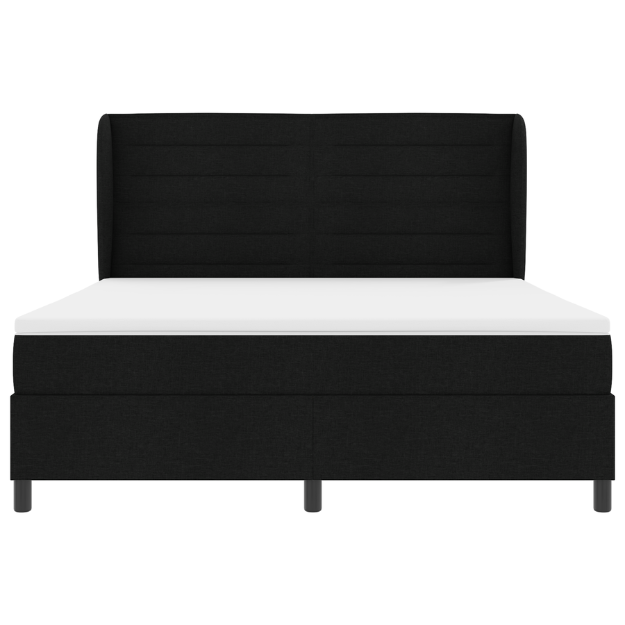 Boxspringbed met matras stof zwart 180x200 cm