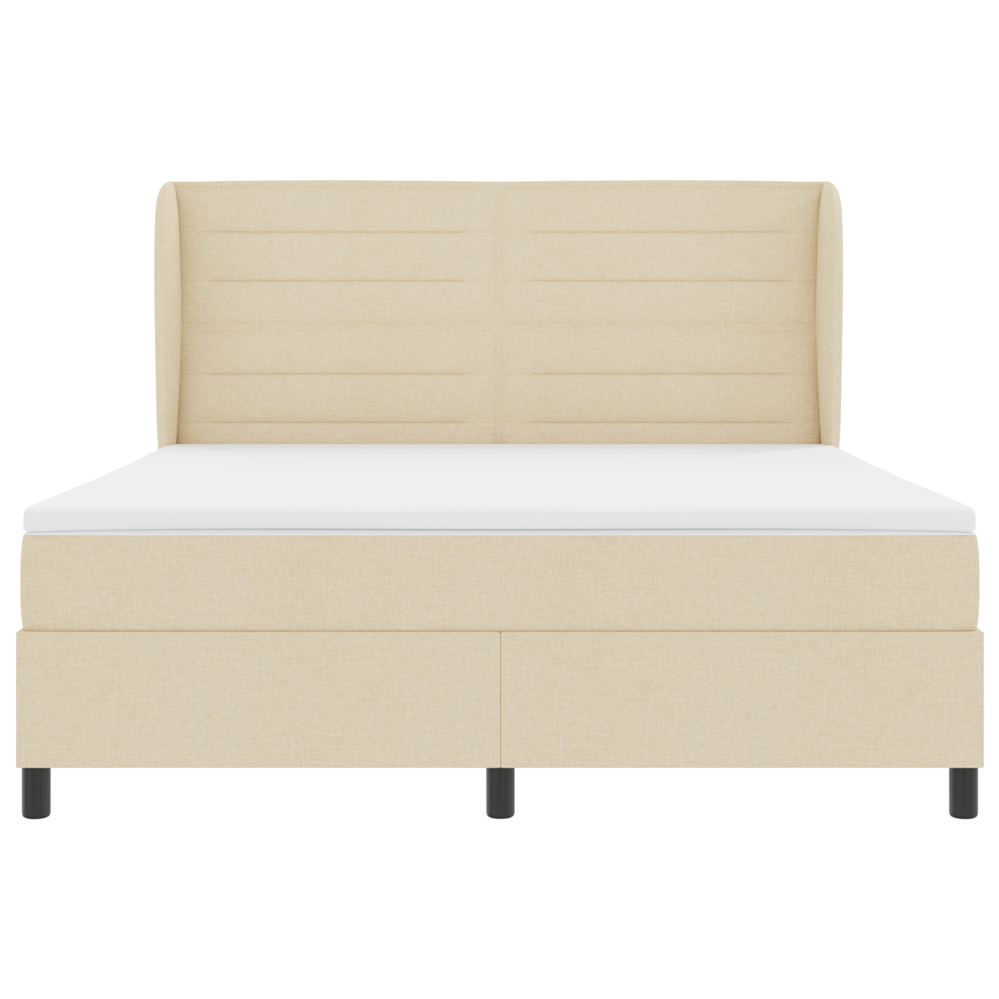 Boxspringbed met matras stof crèmekleurig 180x200 cm