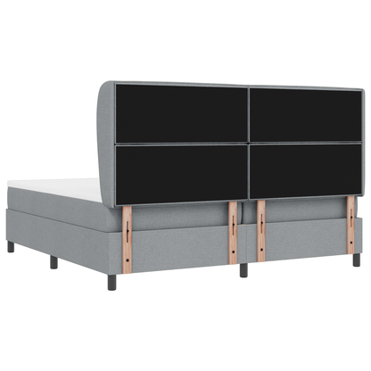 Boxspringbed met matras stof lichtgrijs 200x200 cm