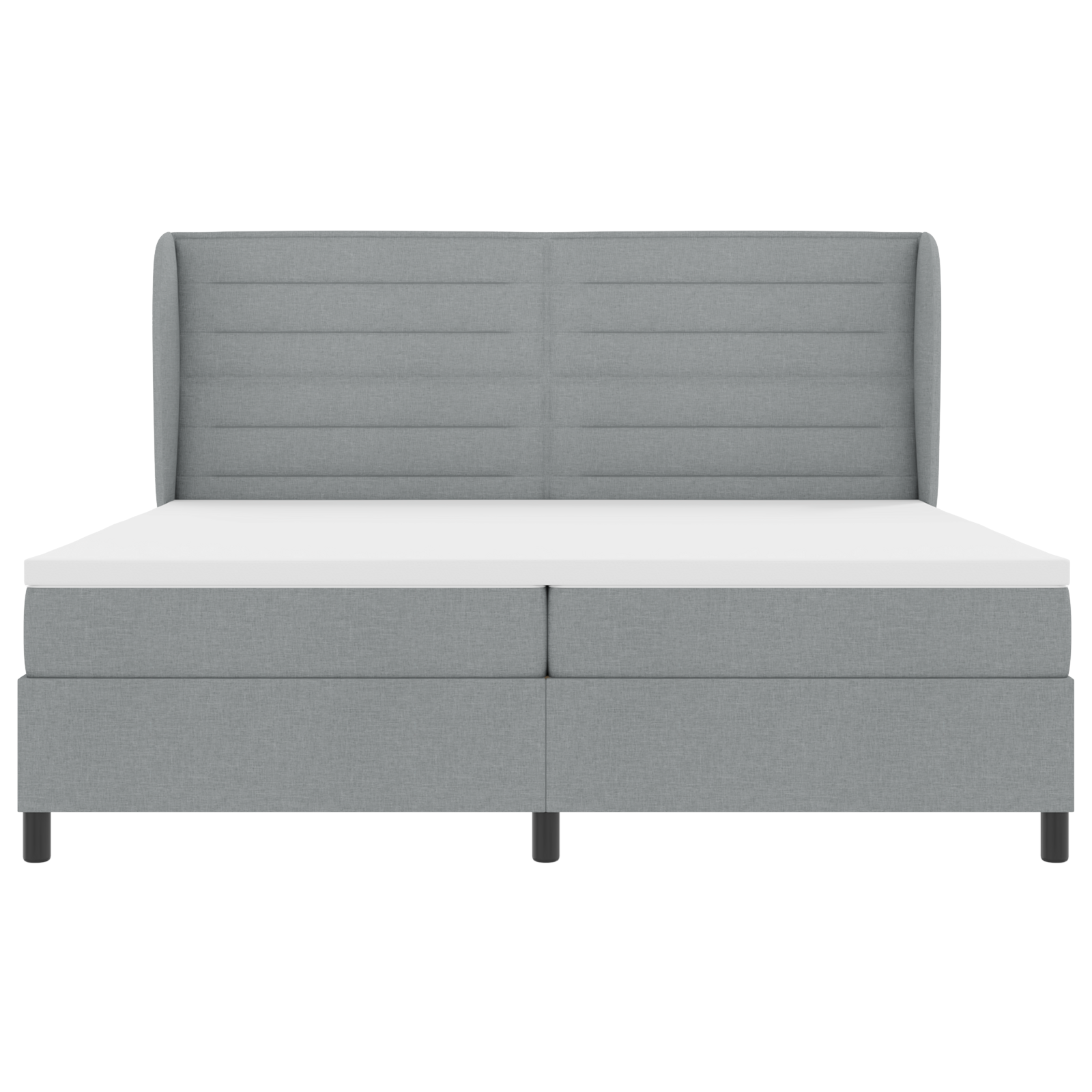 Boxspringbed met matras stof lichtgrijs 200x200 cm