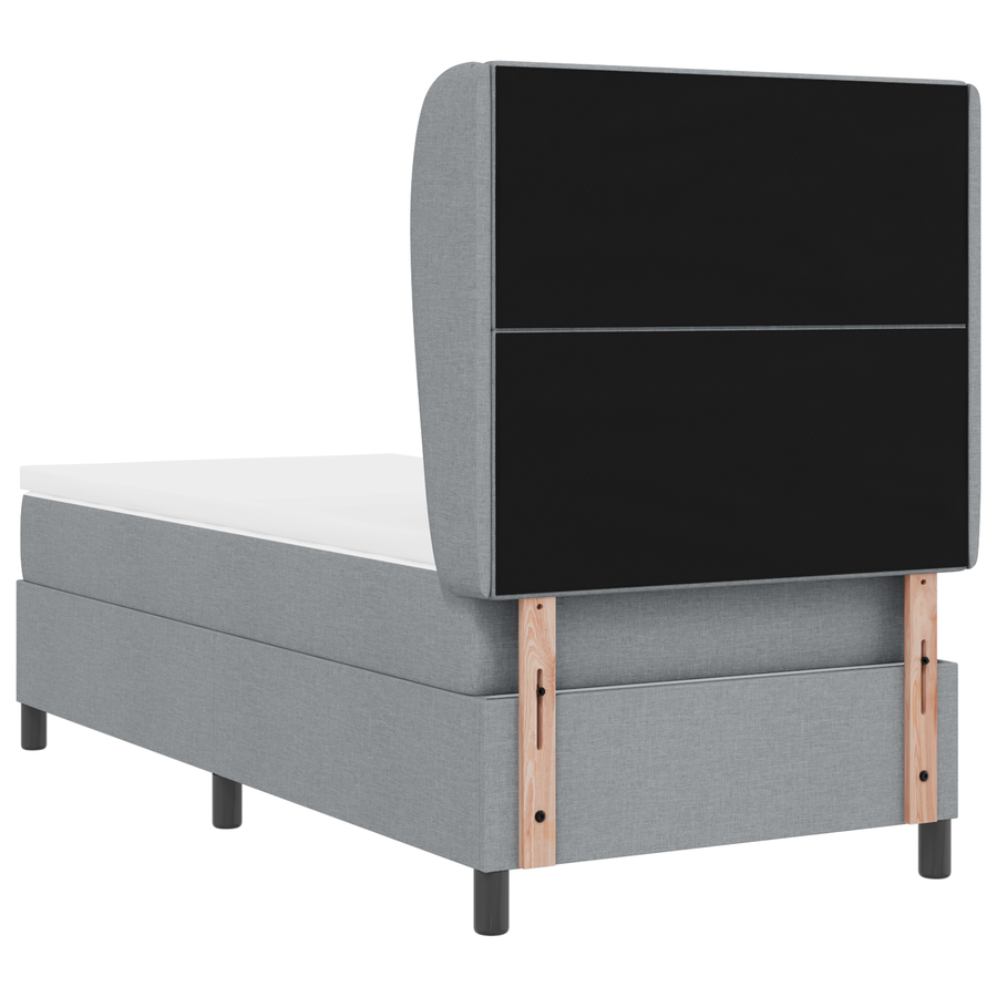 Boxspringbed met matras stof lichtgrijs 80x200 cm