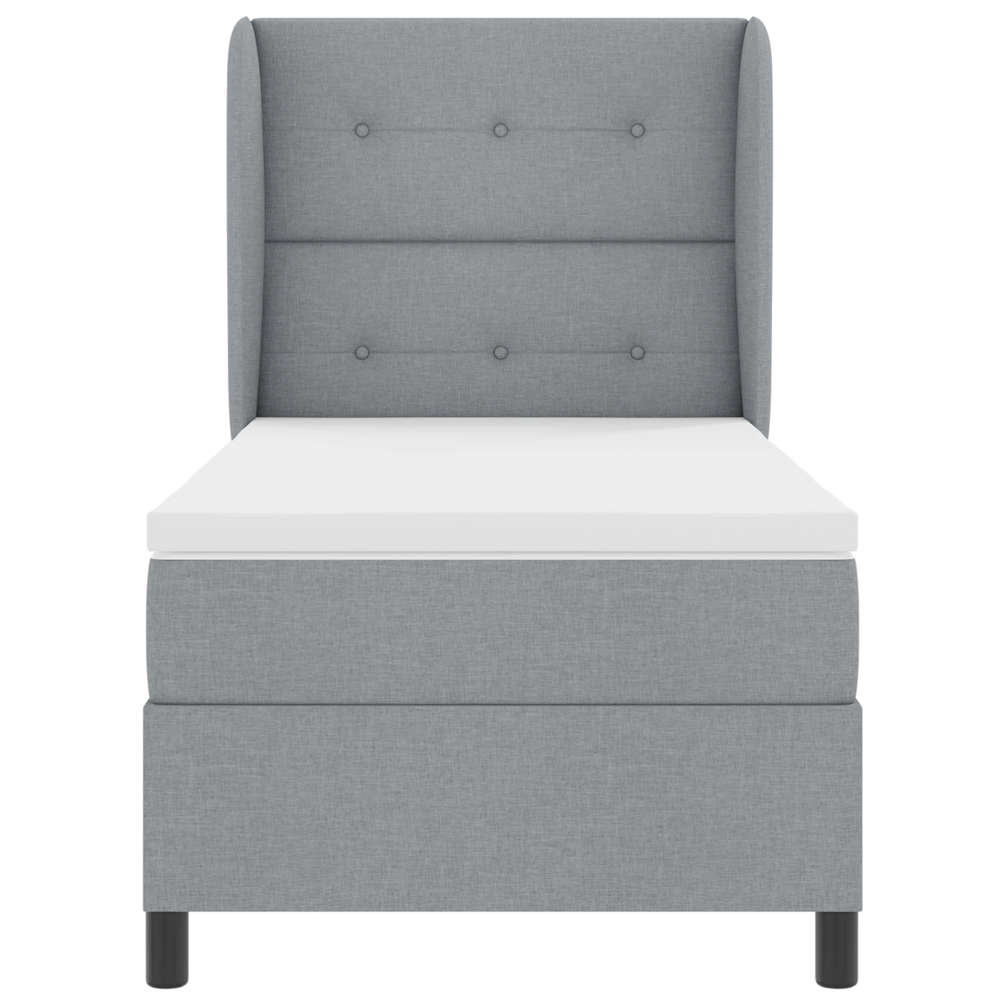 Boxspringbed met matras stof lichtgrijs 80x200 cm