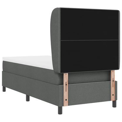Boxspringbed met matras stof donkergrijs 80x200 cm