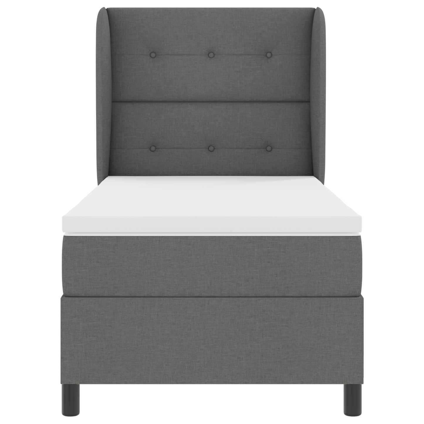 Boxspringbed met matras stof donkergrijs 80x200 cm