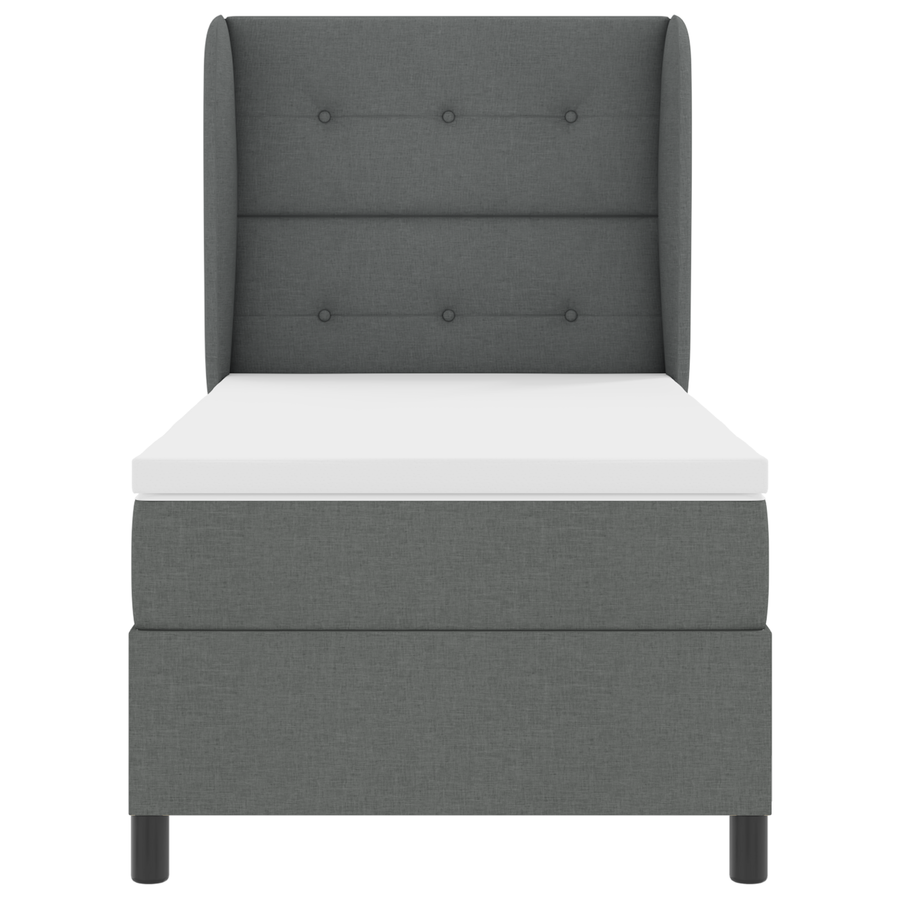 Boxspringbed met matras stof donkergrijs 80x200 cm