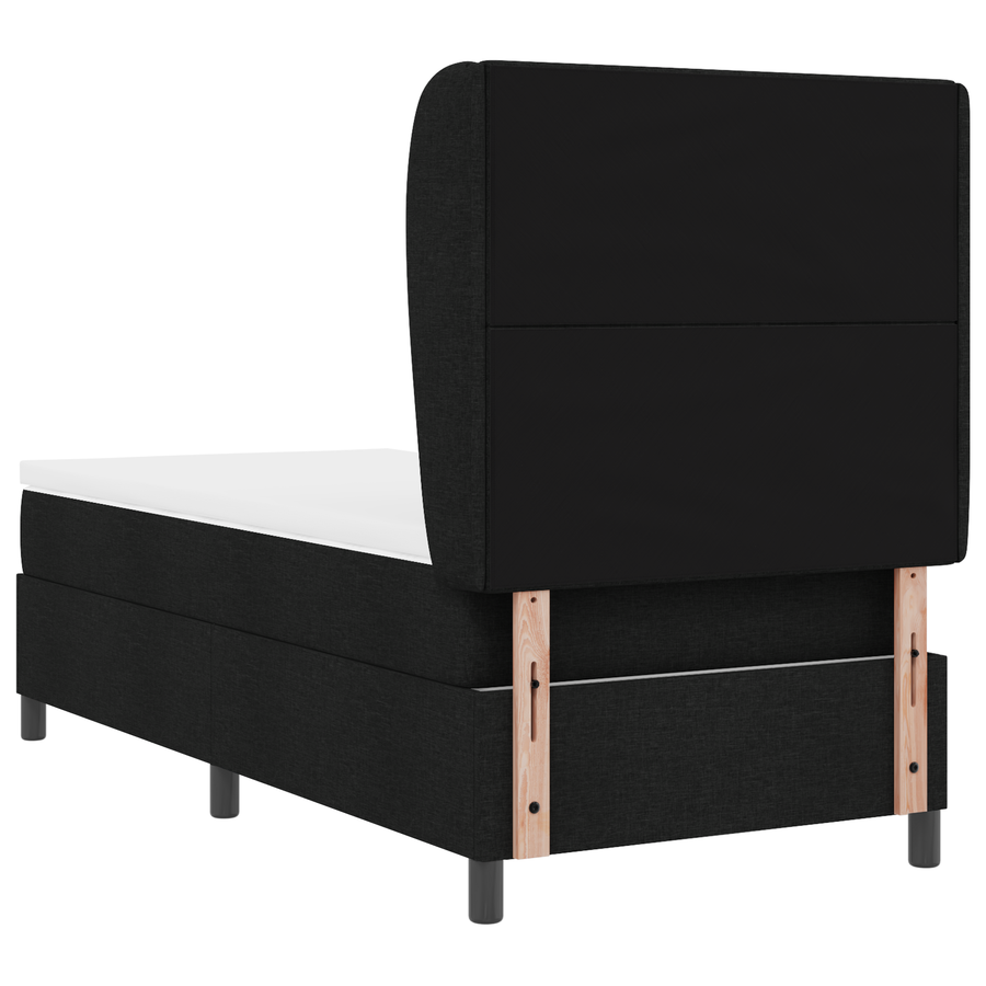 Boxspringbed met matras stof zwart 80x200 cm