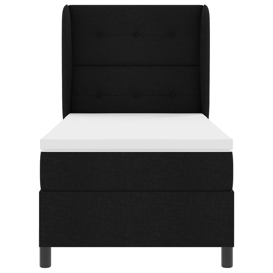 Boxspringbed met matras stof zwart 80x200 cm