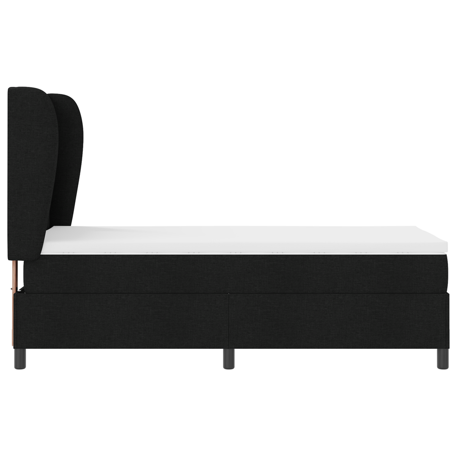 Boxspringbed met matras stof zwart 80x200 cm