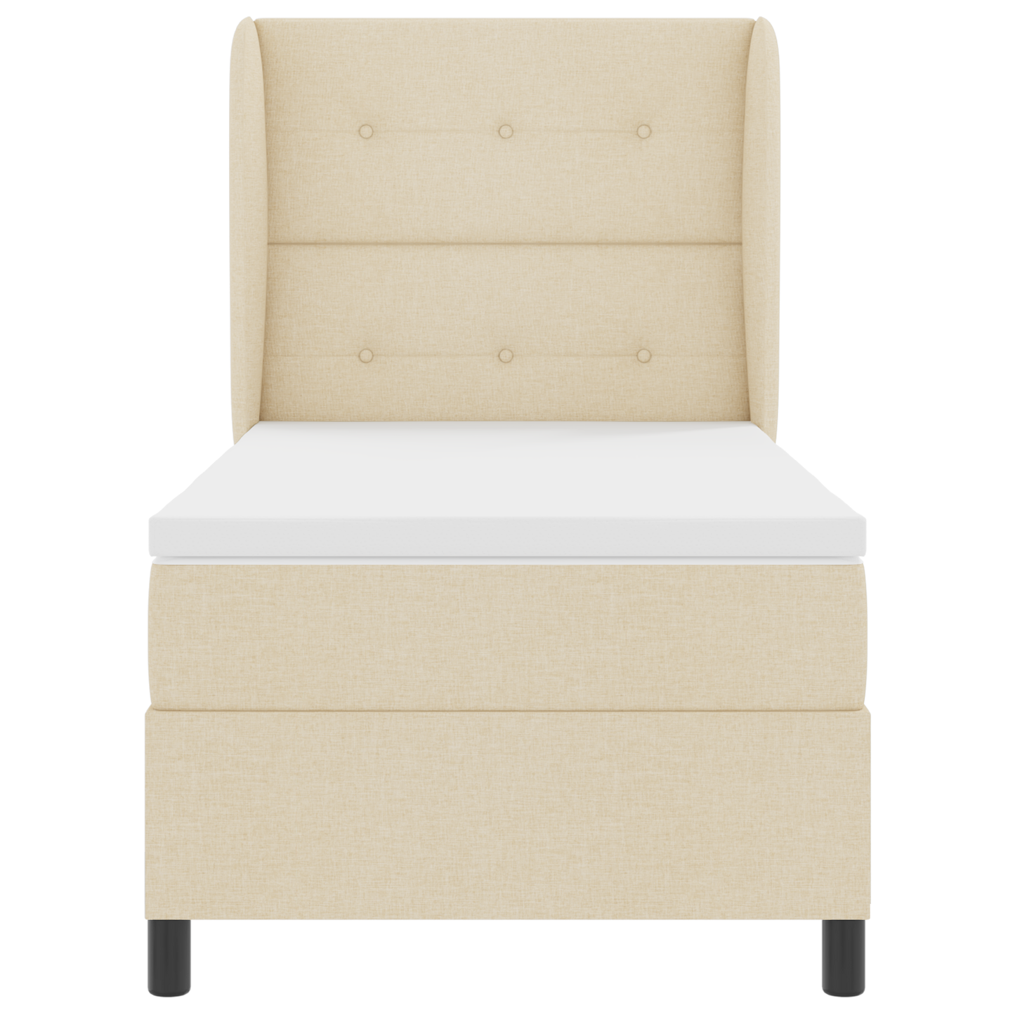 Boxspringbed met matras stof crèmekleurig 80x200 cm