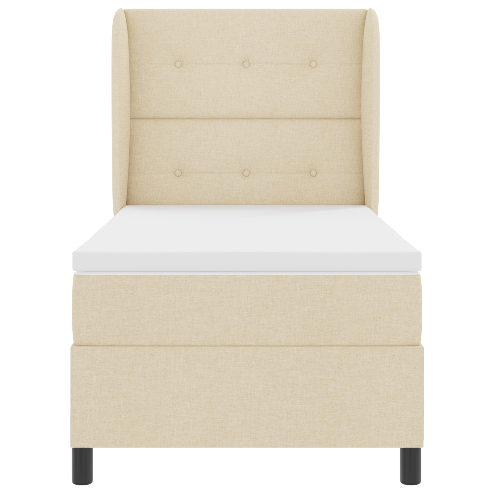 Boxspringbed met matras stof crèmekleurig 80x200 cm