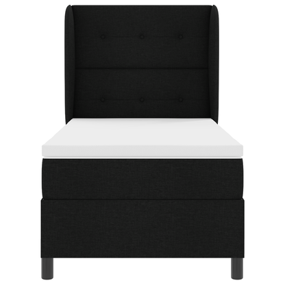 Boxspringbed met matras stof zwart 90x190 cm