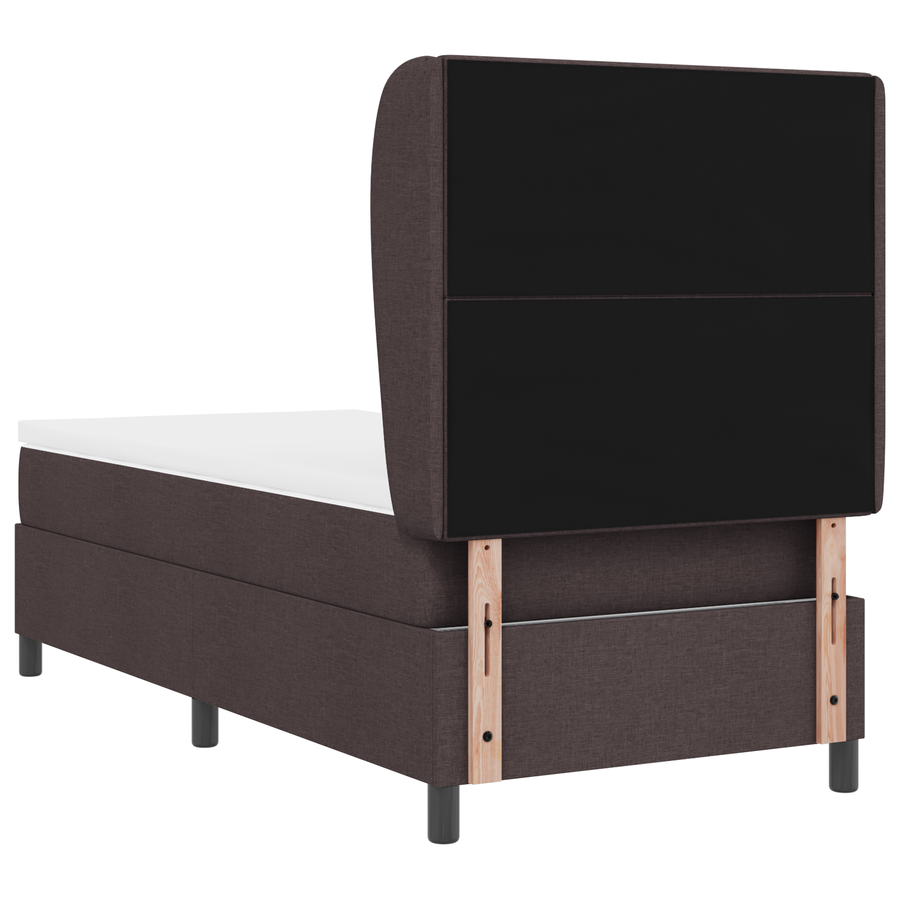 Boxspringbed met matras stof donkerbruin 90x190 cm