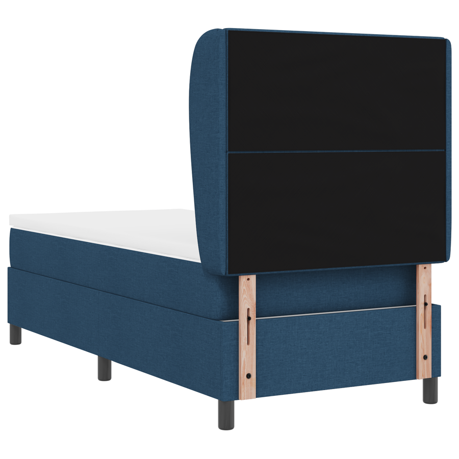 Boxspringbed met matras stof blauw 90x190 cm