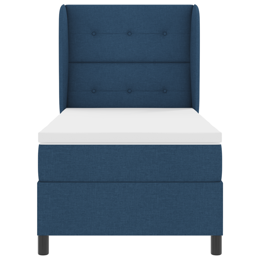 Boxspringbed met matras stof blauw 90x190 cm