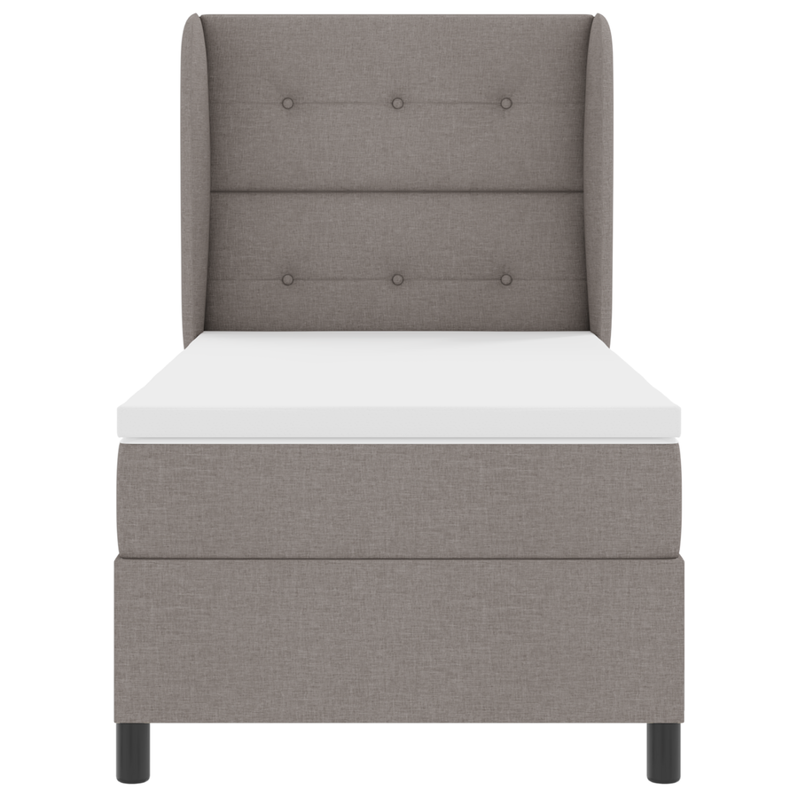 Boxspringbed met matras stof taupe 100x200 cm