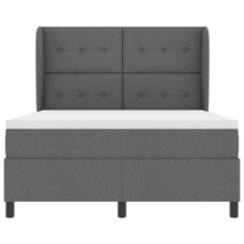 Boxspringbed met matras stof donkergrijs 140x190 cm