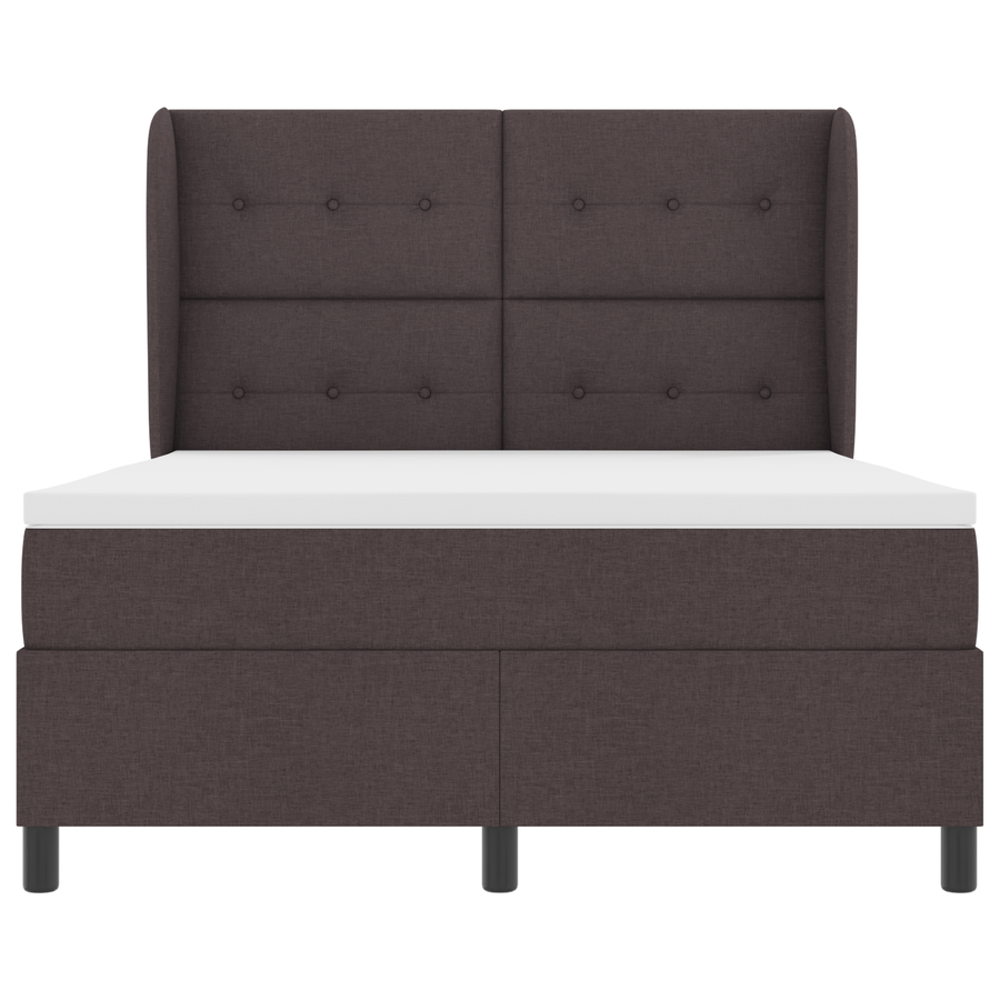 Boxspringbed met matras stof donkerbruin 140x190 cm