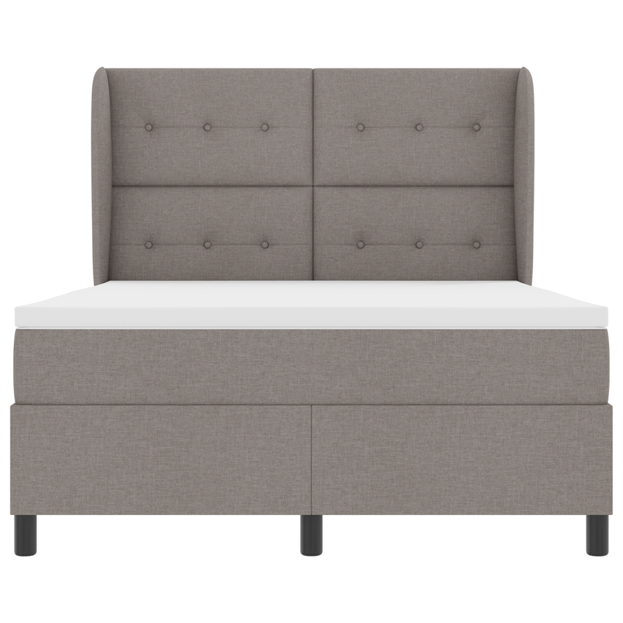 Boxspringbed met matras stof taupe 140x190 cm
