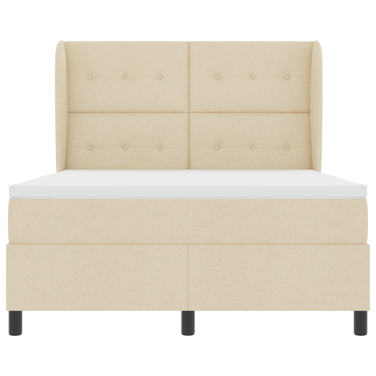 Boxspringbed met matras stof crèmekleurig 140x190 cm