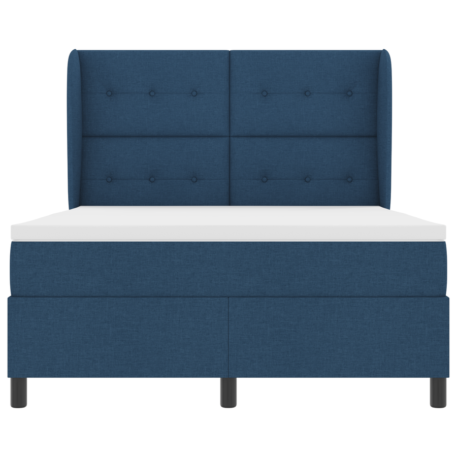 Boxspringbed met matras stof blauw 140x190 cm