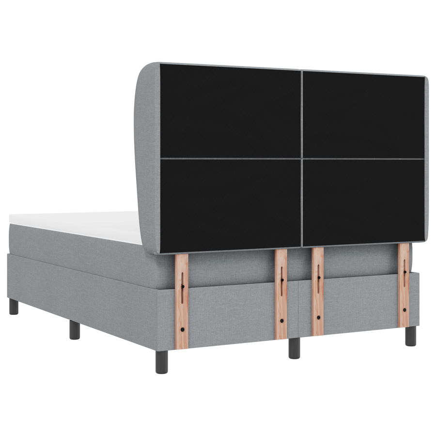 Boxspringbed met matras stof lichtgrijs 140x200 cm