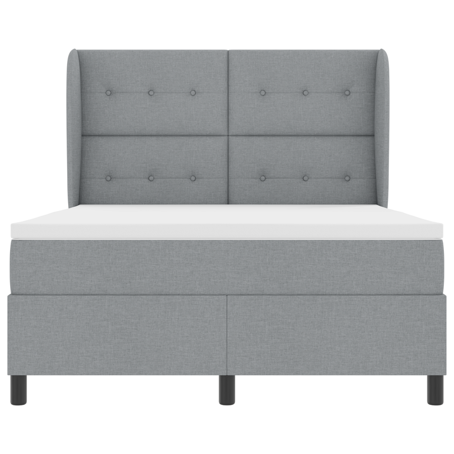 Boxspringbed met matras stof lichtgrijs 140x200 cm