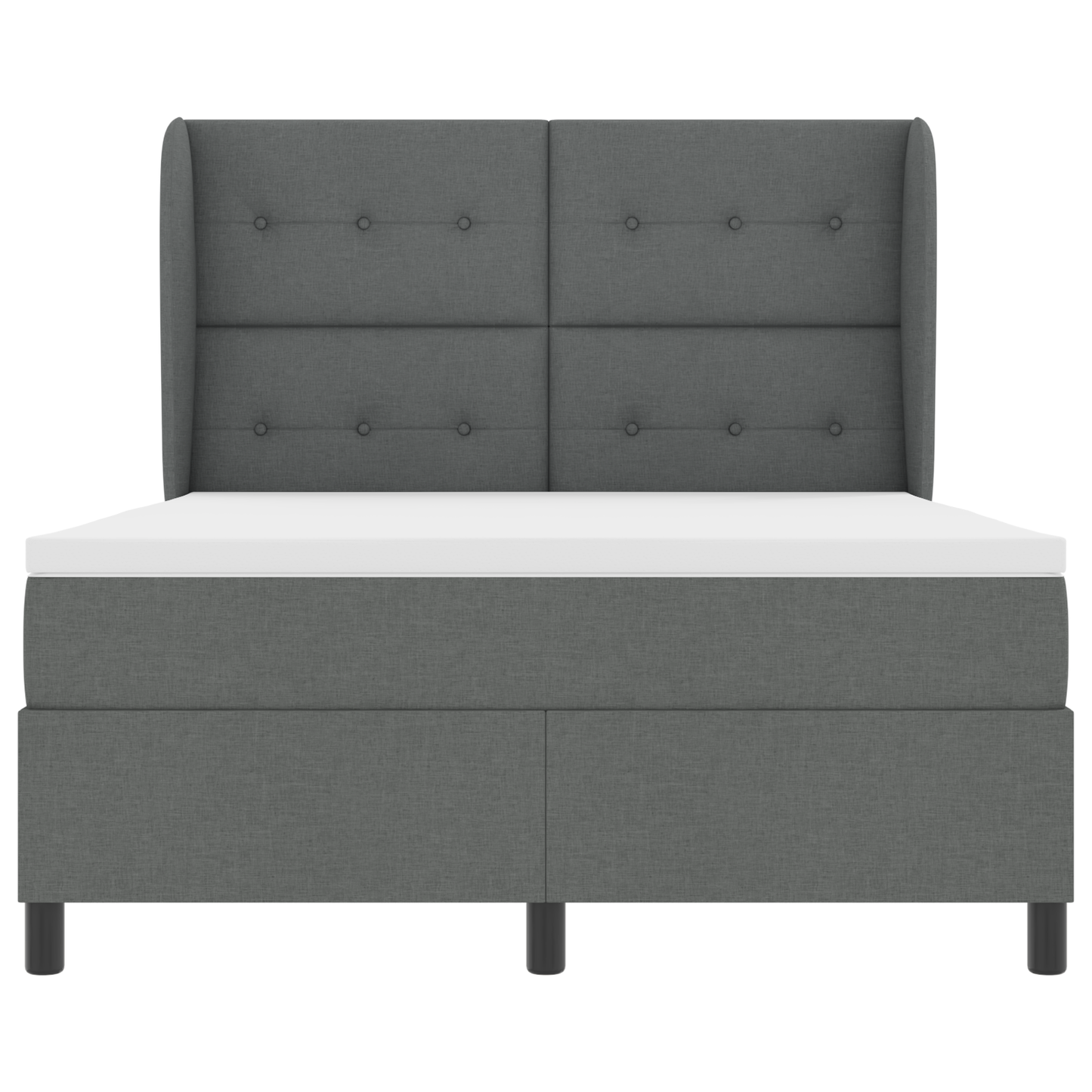 Boxspringbed met matras stof donkergrijs 140x200 cm