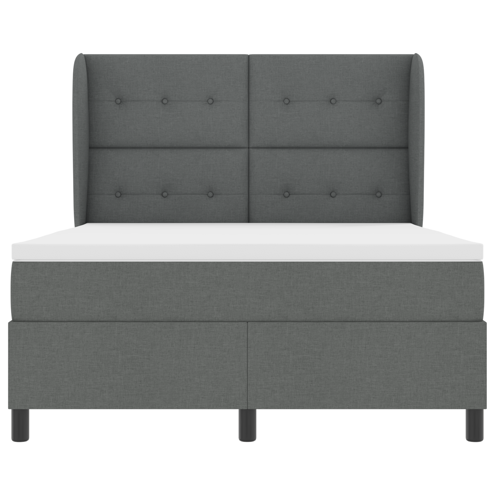 Boxspringbed met matras stof donkergrijs 140x200 cm