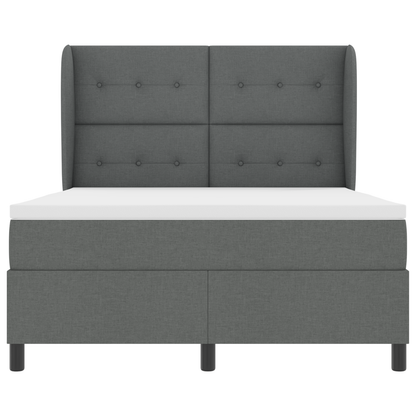 Boxspringbed met matras stof donkergrijs 140x200 cm