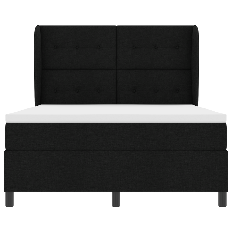 Boxspringbed met matras stof zwart 140x200 cm