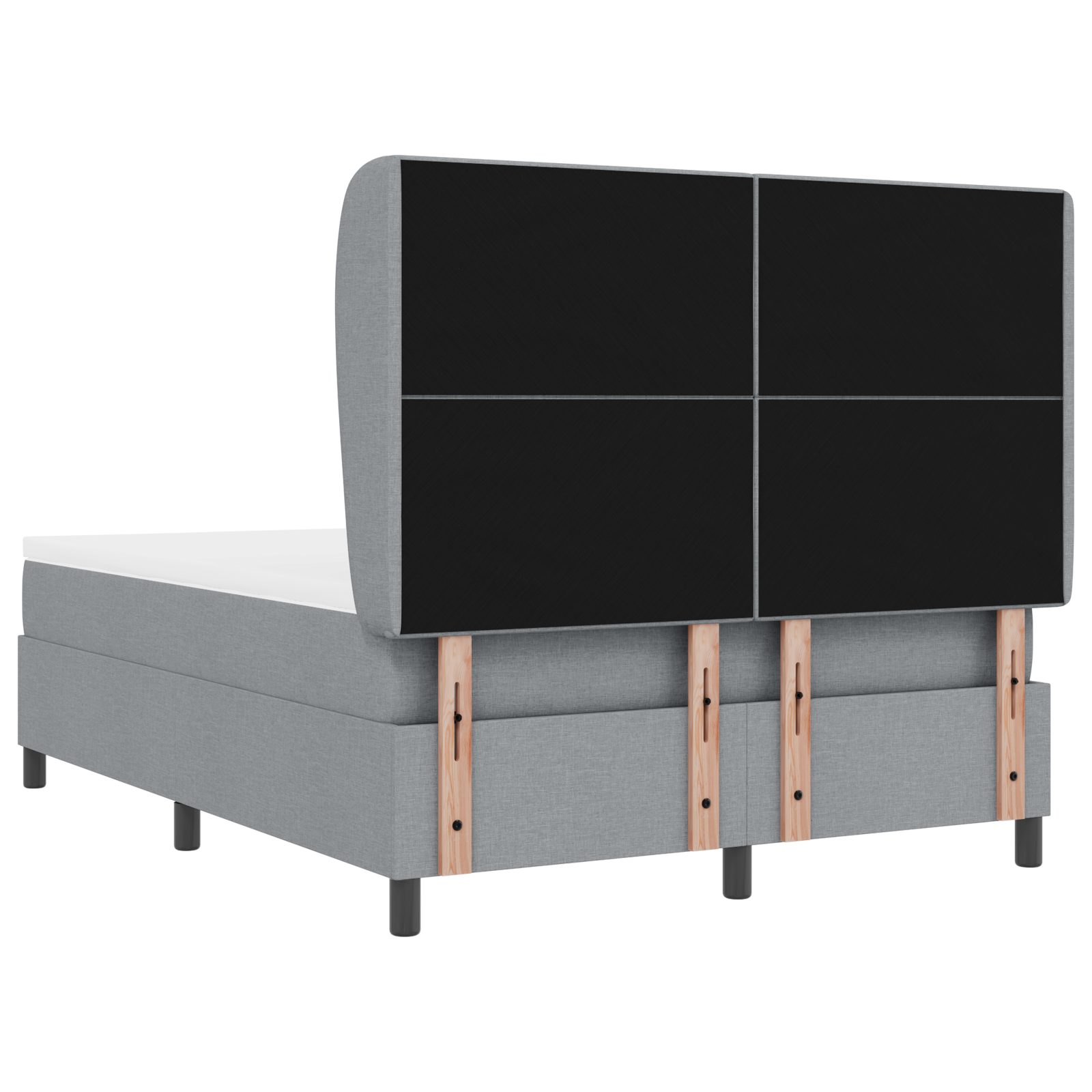 Boxspringbed met matras stof lichtgrijs 160x200 cm