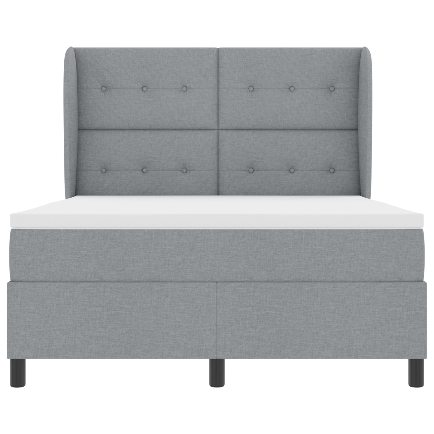 Boxspringbed met matras stof lichtgrijs 160x200 cm