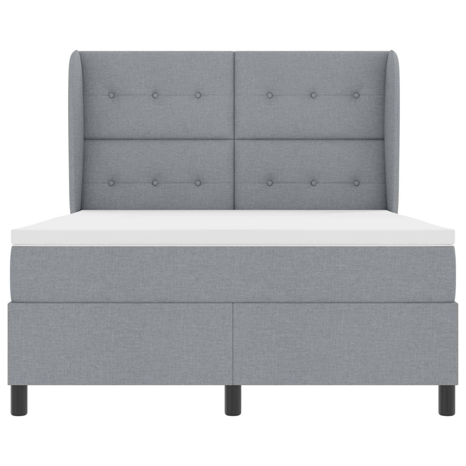 Boxspringbed met matras stof lichtgrijs 160x200 cm