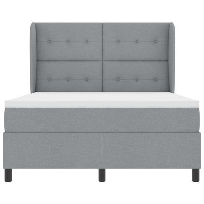 Boxspringbed met matras stof lichtgrijs 160x200 cm