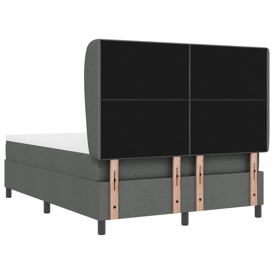 Boxspringbed met matras stof donkergrijs 160x200 cm