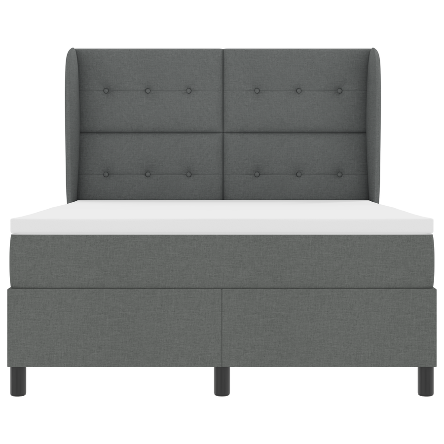 Boxspringbed met matras stof donkergrijs 160x200 cm