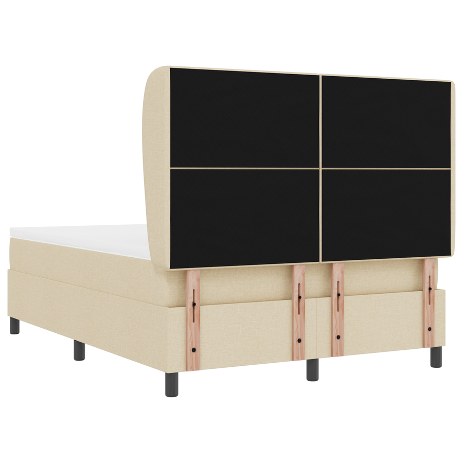 Boxspringbed met matras stof crèmekleurig 160x200 cm