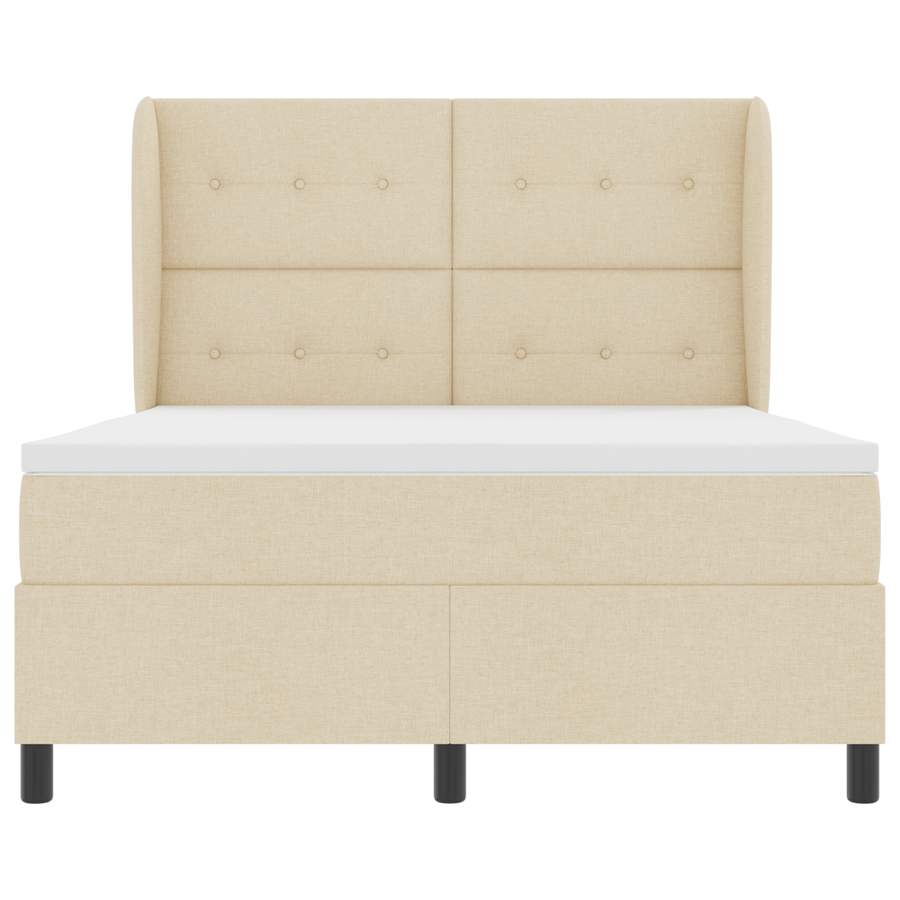 Boxspringbed met matras stof crèmekleurig 160x200 cm