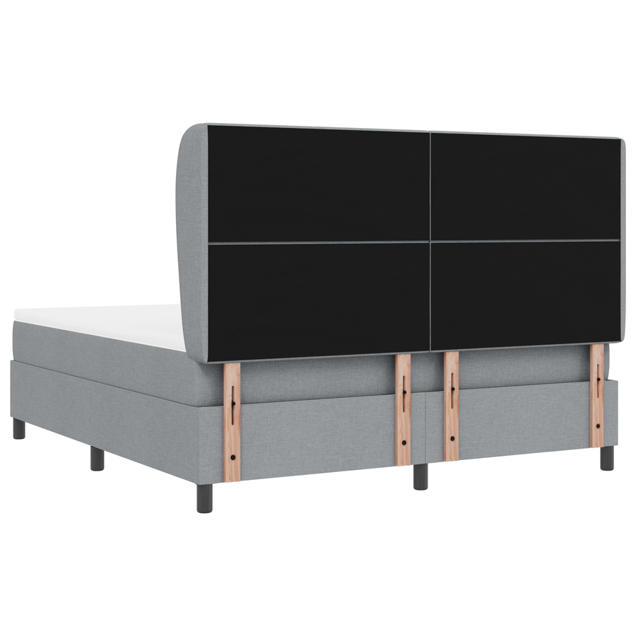 Boxspringbed met matras stof lichtgrijs 180x200 cm