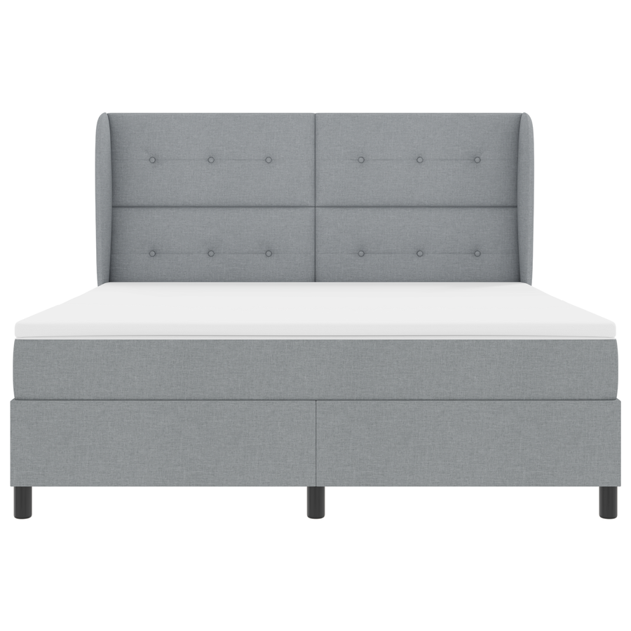 Boxspringbed met matras stof lichtgrijs 180x200 cm