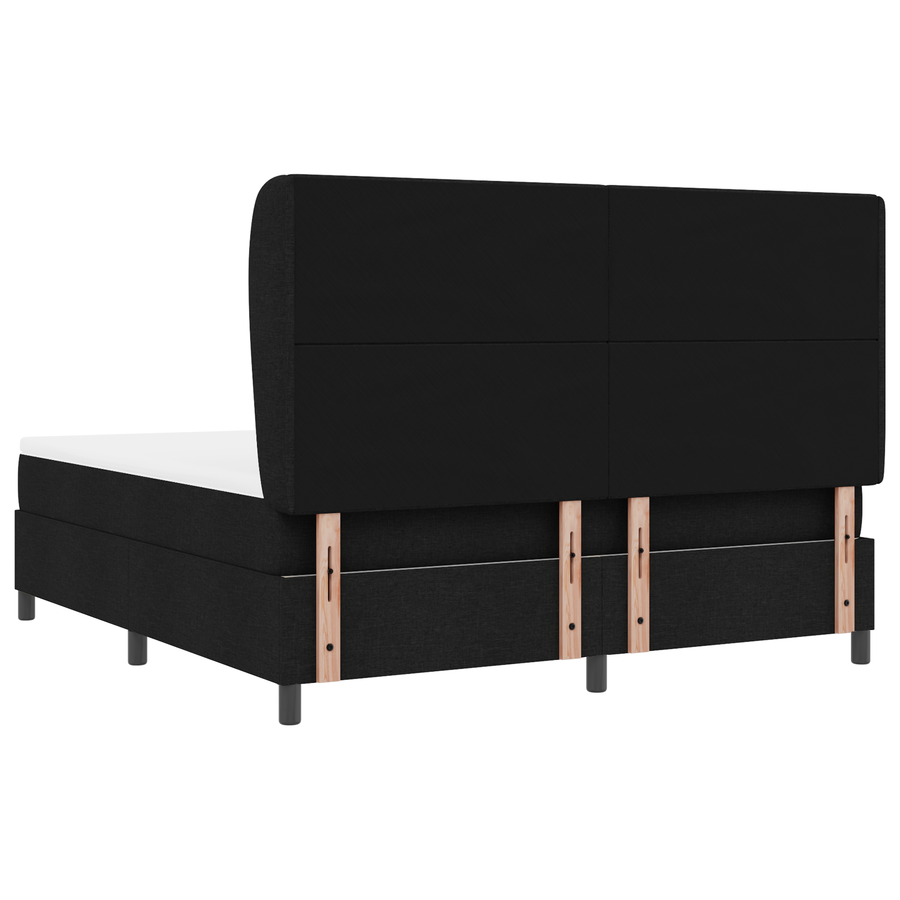 Boxspringbed met matras stof zwart 180x200 cm