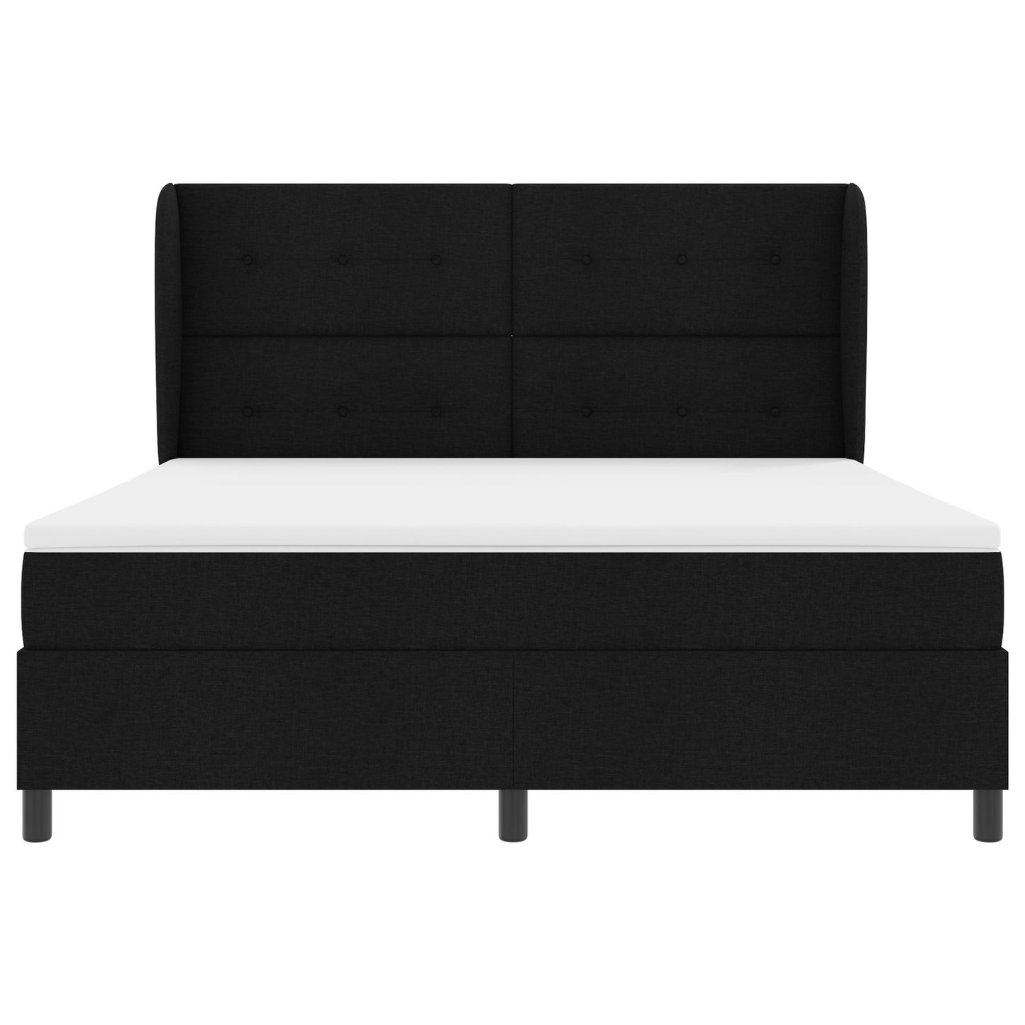 Boxspringbed met matras stof zwart 180x200 cm