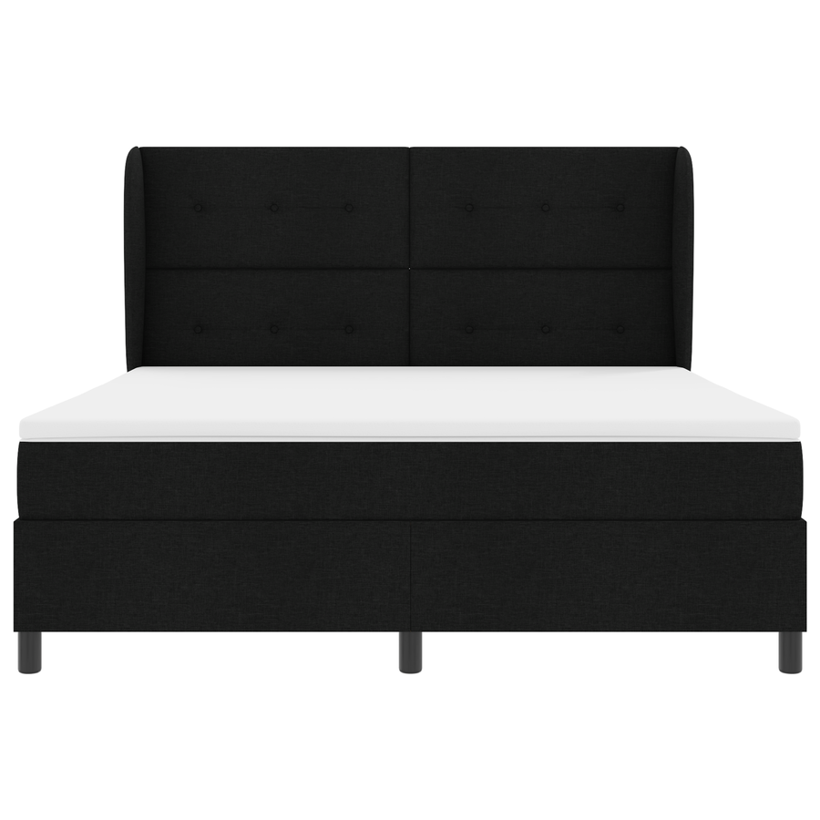 Boxspringbed met matras stof zwart 180x200 cm