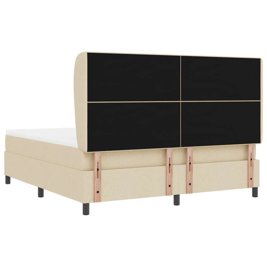 Boxspringbed met matras stof crèmekleurig 180x200 cm