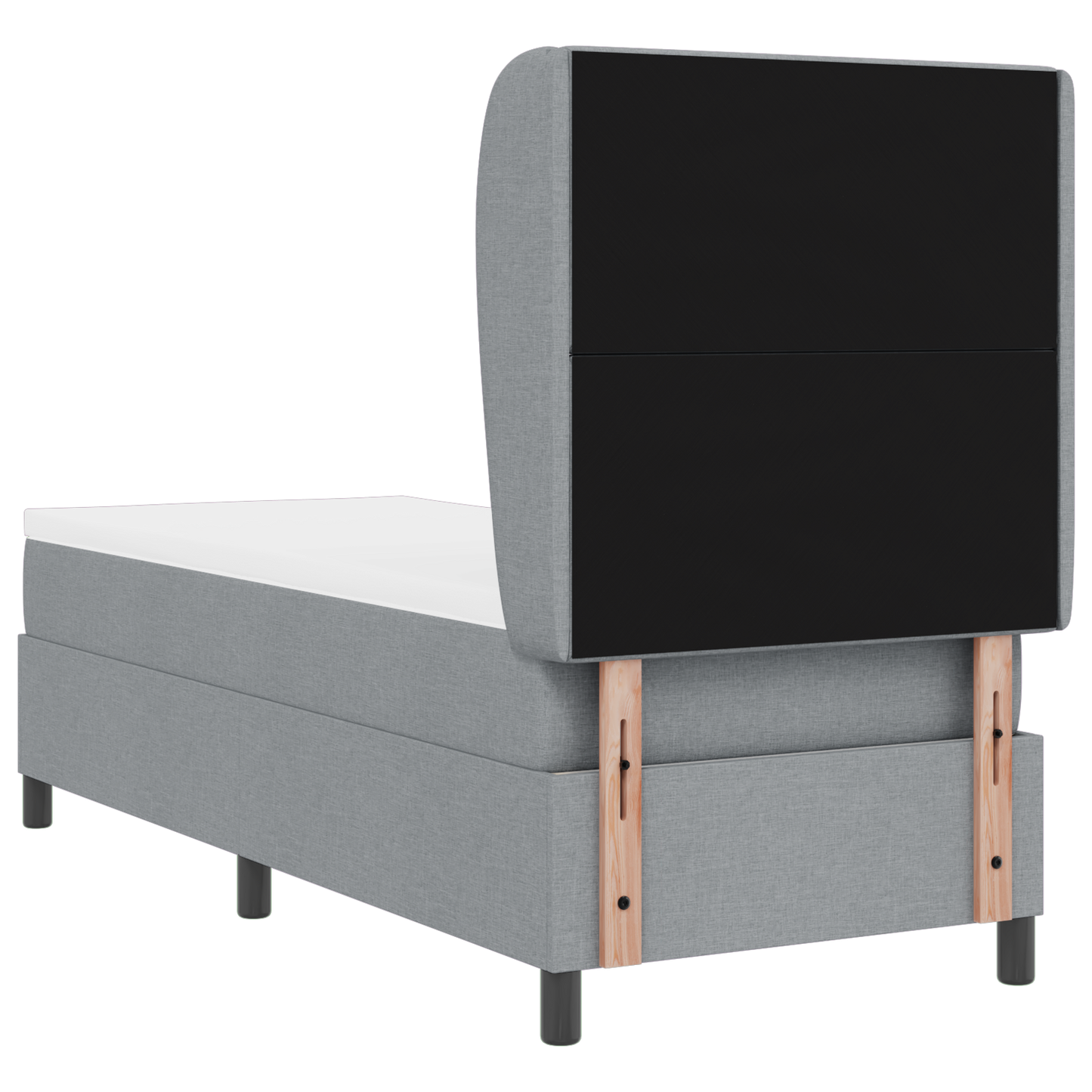 Boxspringbed met matras stof lichtgrijs 80x200 cm