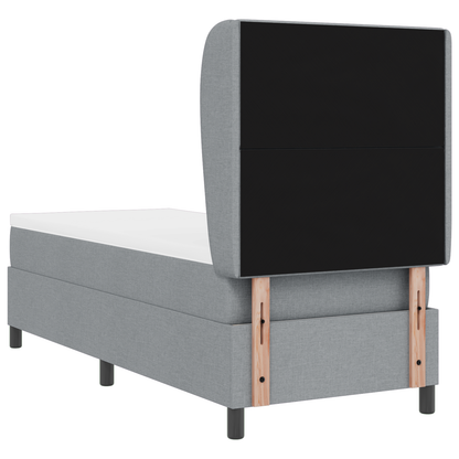 Boxspringbed met matras stof lichtgrijs 80x200 cm