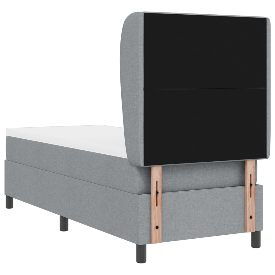 Boxspringbed met matras stof lichtgrijs 80x200 cm